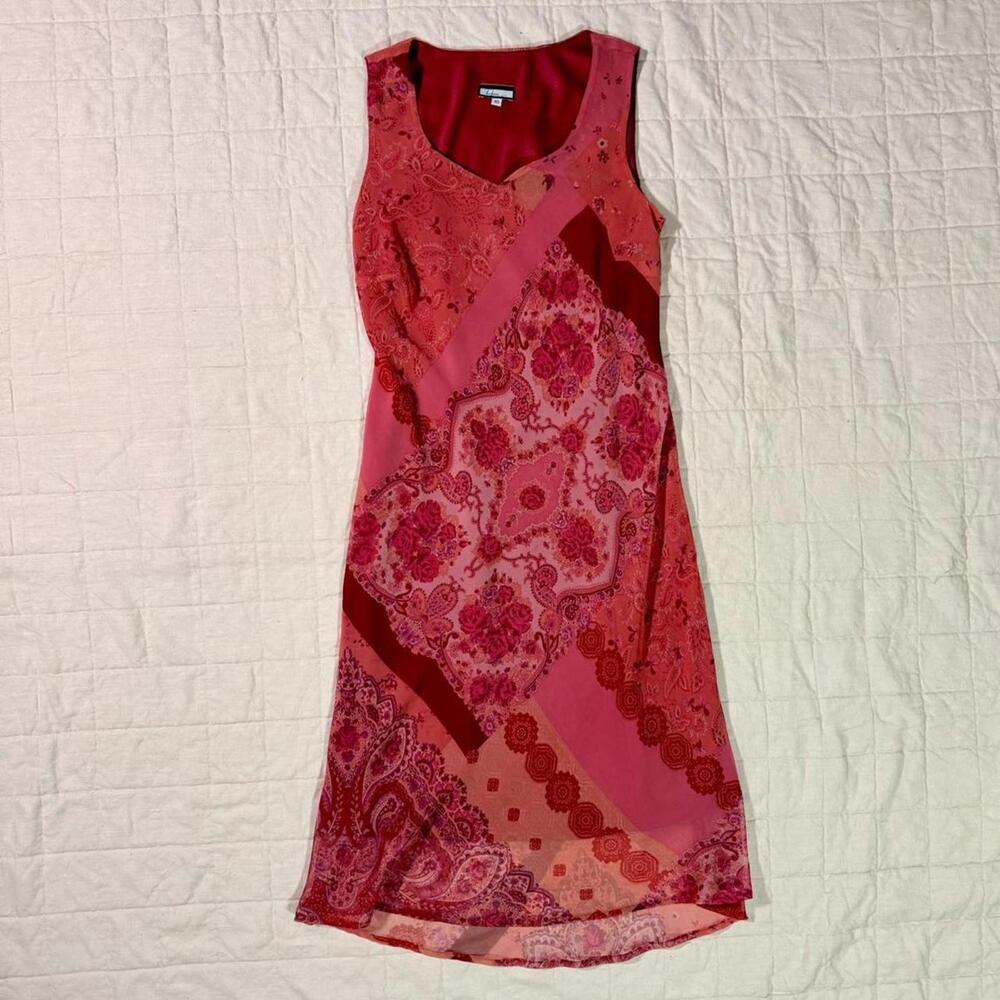 Vintage Berek USA Patchwork Sheer‎ Dress – Size 10